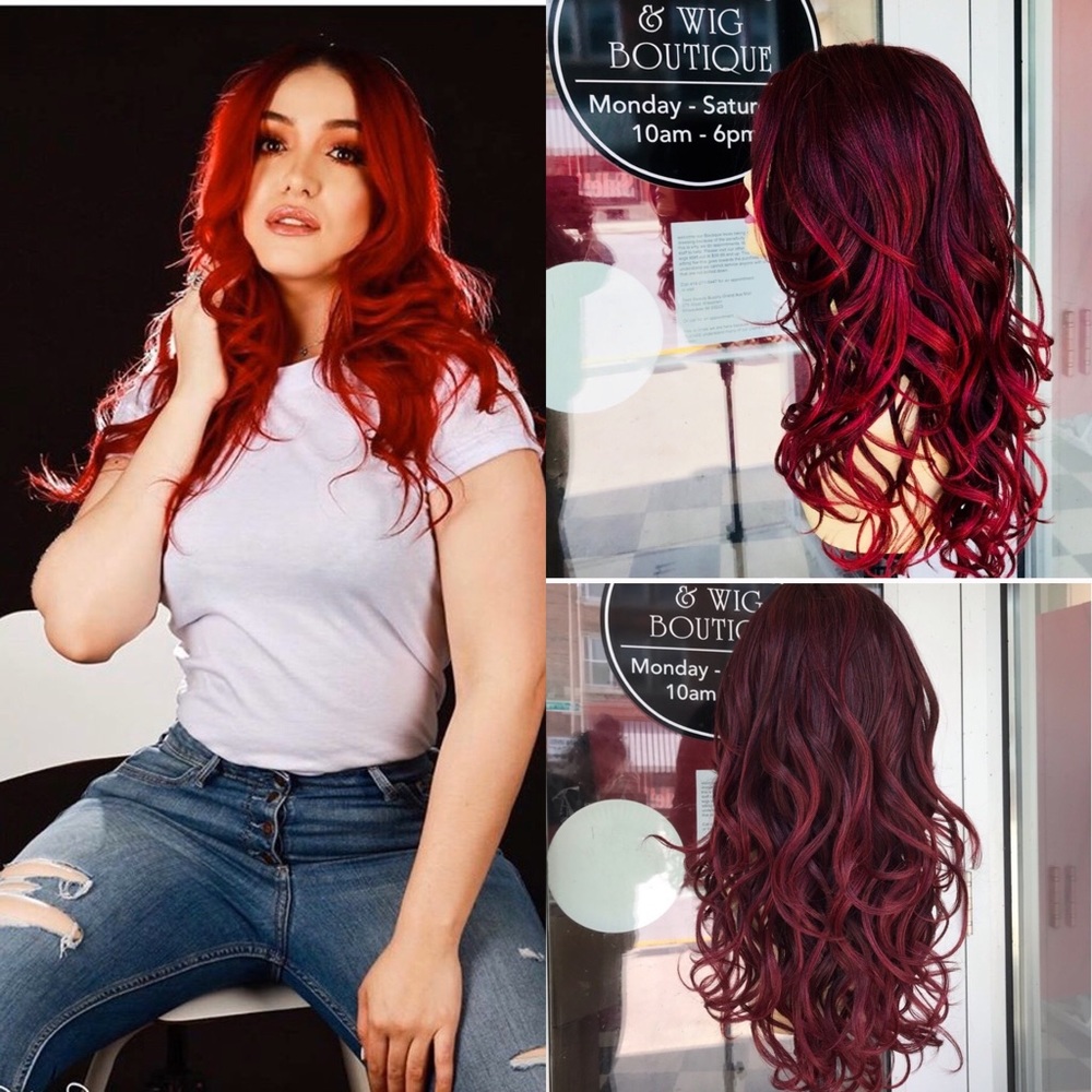 Wig Burgundy wine magenta ombré no Red Wig 2020 - Picture 8 of 8